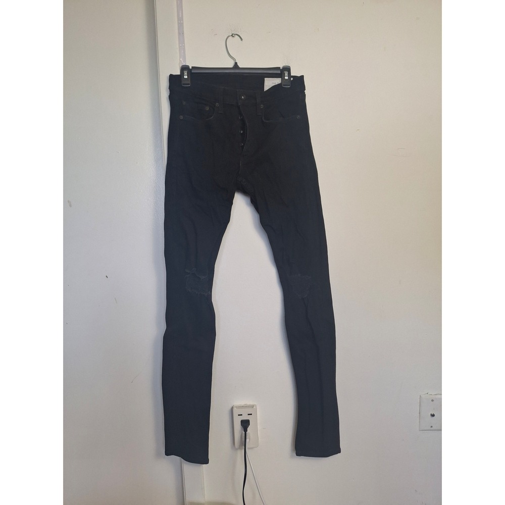 Rag & Bone Fit 1 Extra Slim Black Distressed Jeans Mens 30 M1224K302BKH USA